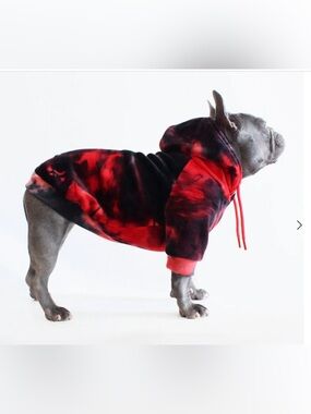 Red & Black Tie-Dye Dog Hoodie Spark Paws 2X